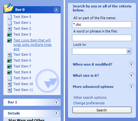 Default and Search Explorer Bar Modes