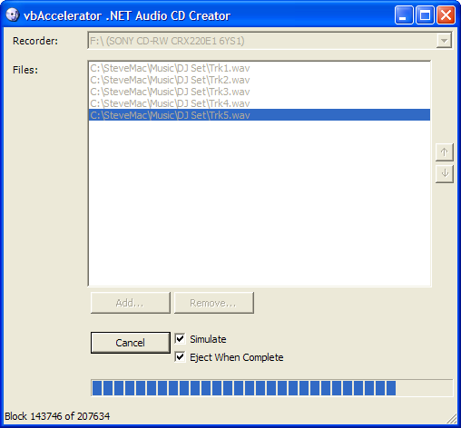Audio CD Creator Sample application