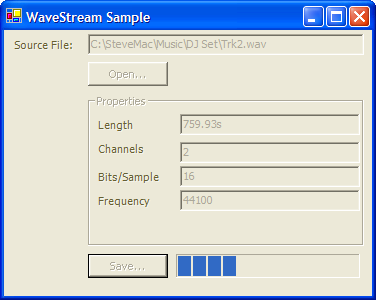 Basic Wave Stream Demonstration Sample