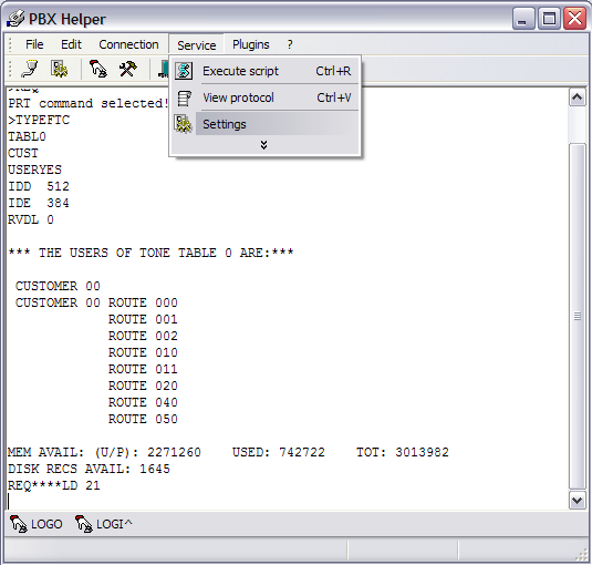 PBX Control application