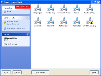 Server System Check Groups Screen
