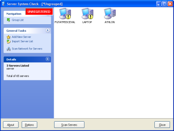 Ungrouped Servers view