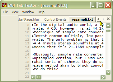 MDI Tabs Demonstration