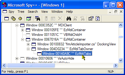 Visual Studio MDI Client Windows
