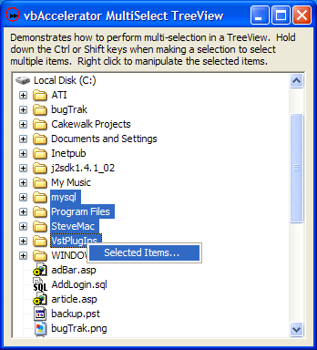 Multi-Select TreeView Demonstration
