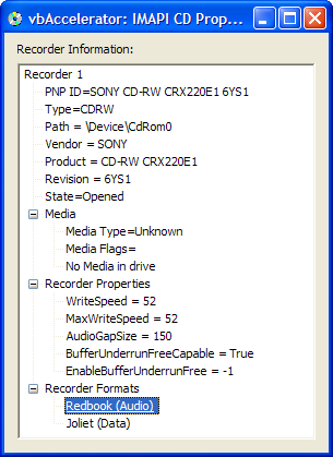 IMAPI Properties Sample