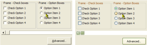 Before and After applying XP Visual Styles