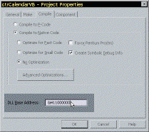 VB Component Base Address Settting Dialog