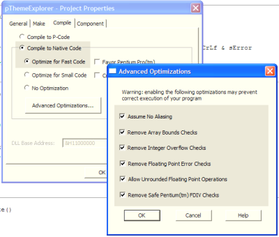 Optimisation Settings