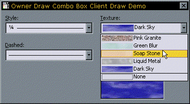 Owner Draw Combo List Control Demonstration